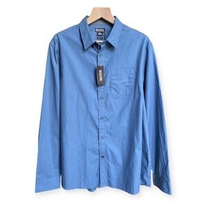 NWT Michael Michael Kors Tailored Fit Blue Button Front Shirt, Size XXL